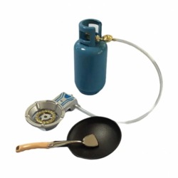 Gasflaske med tilbehør