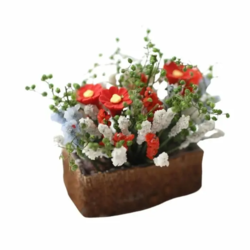 Blomster i kurv