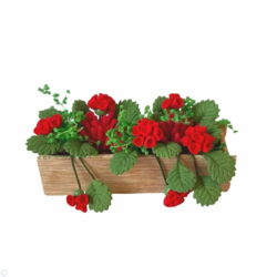 Altankasse med geranium