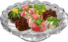 Petit four i glasskål