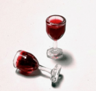 Rødvin i glas - 2 stk